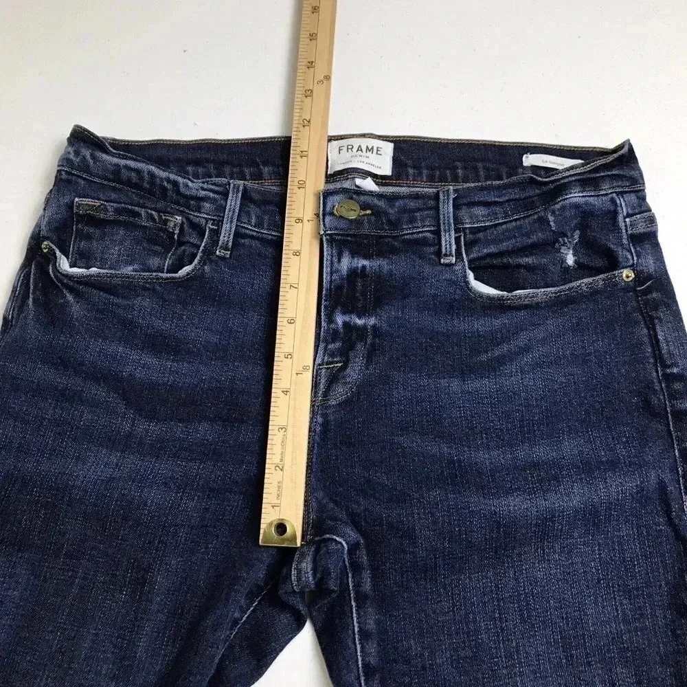 FRAME Le Garcon Size 31 Ankle Slim Boyfriend Jeans Mid Rise Distressed Crop